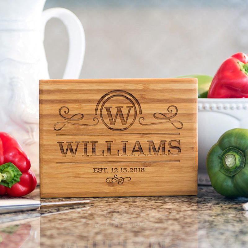 Personalized Single Tone 6x8 Bamboo Cutting Board (Modern Collection) -  - Qualtry