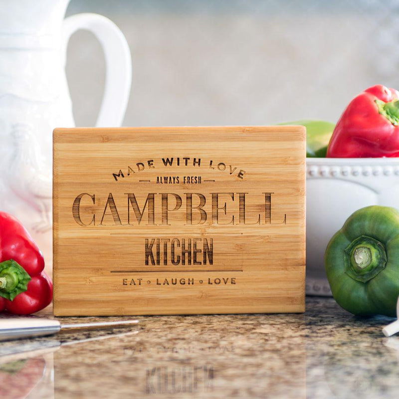 Personalized Single Tone 6x8 Bamboo Cutting Board (Modern Collection) -  - Qualtry