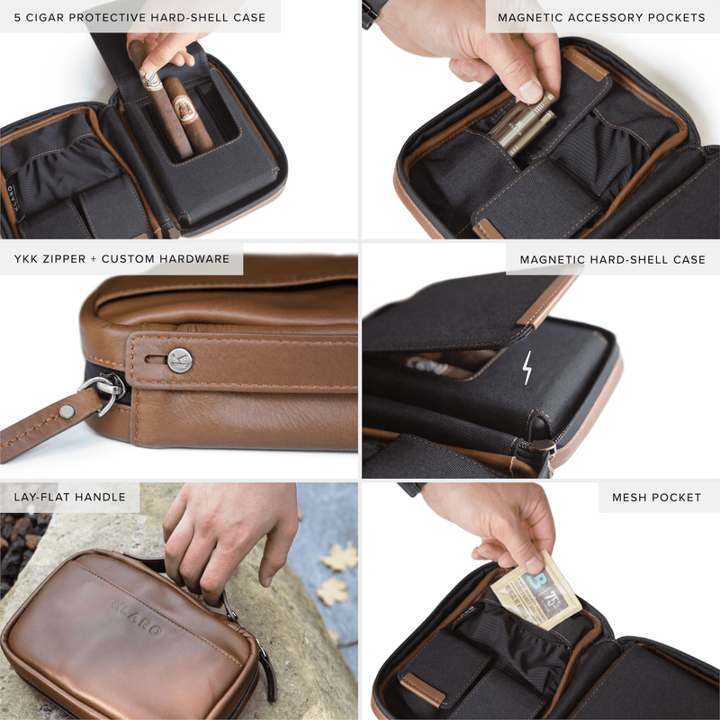 Flint Travel Leather Cigar Case -