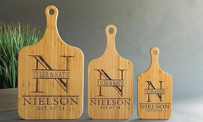 Personalized Handled Bamboo Cutting Boards -  - Completeful