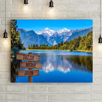 Personalized Blue Lake Premium Canvas -  - Lazerworx