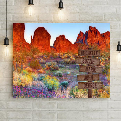 Personalized Desert Flowers Kofa Wildlife Refuge Premium Canvas -  - Lazerworx