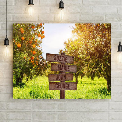 Personalized Orange Fruit Orchard Trees Premium Canvas -  - Lazerworx