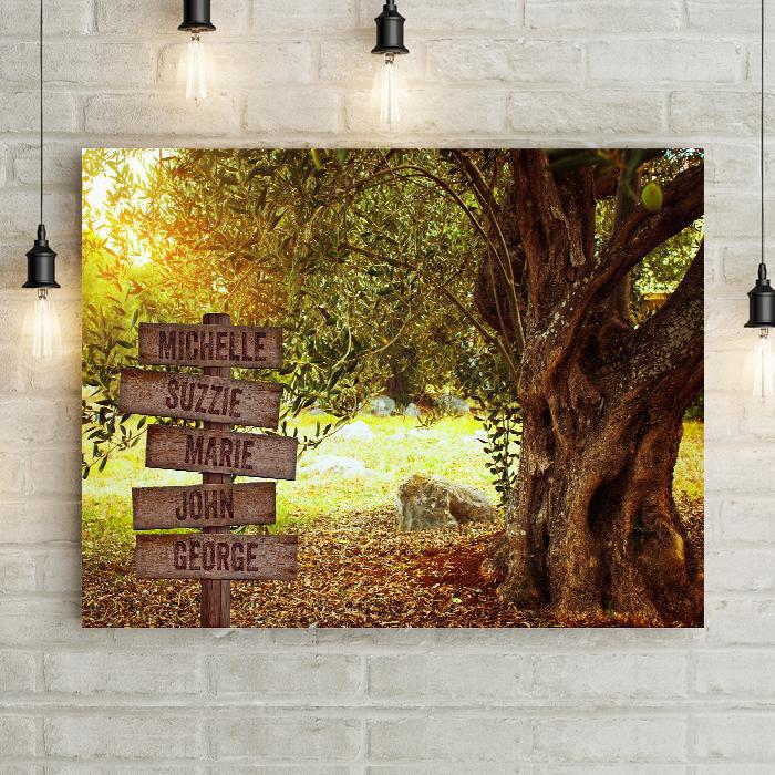 Personalized Tree With Sun Premium Canvas -  - Lazerworx