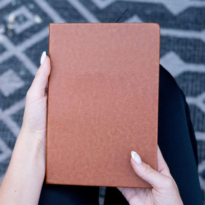 Personalized Leather Fitness Journals - Brown - Qualtry