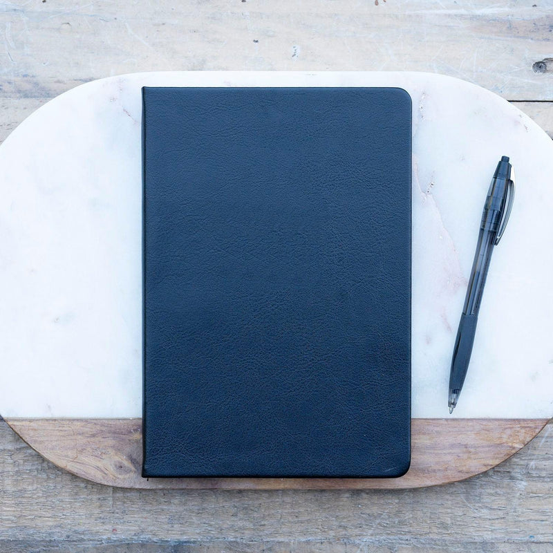 Personalized Leather Fitness Journals - Black - Qualtry