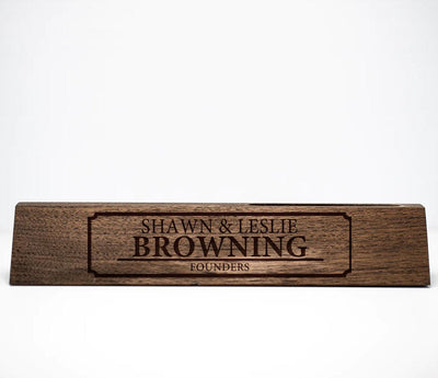 Personalized Desk Wedge with Card Holder -