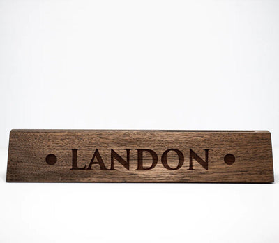 Personalized Desk Wedge with Card Holder -