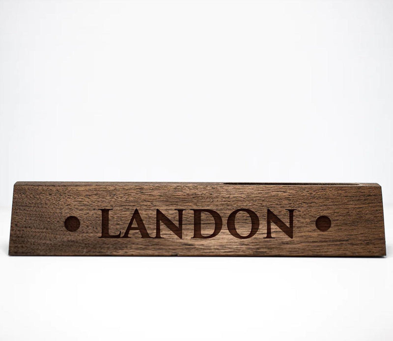 Personalized Desk Wedge with Card Holder -