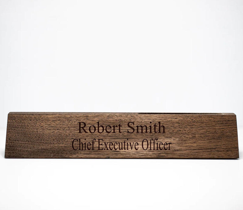 Personalized Desk Wedge with Card Holder -