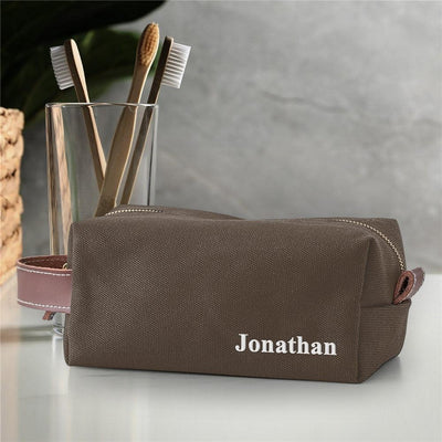 Personalized Embroidered Name Canvas Dopp Kit -