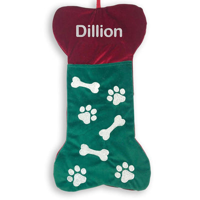 Personalized Bone Holiday Dog Stocking -