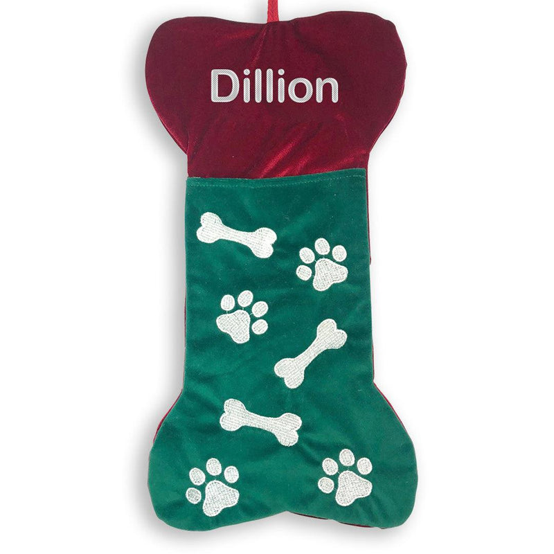 Personalized Bone Holiday Dog Stocking -