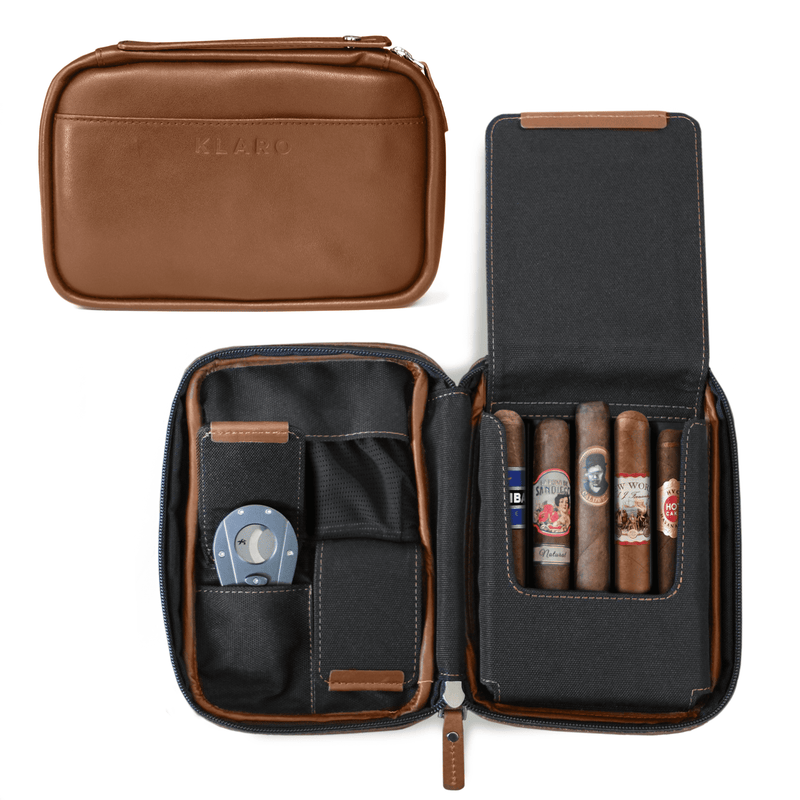 Flint Travel Leather Cigar Case -