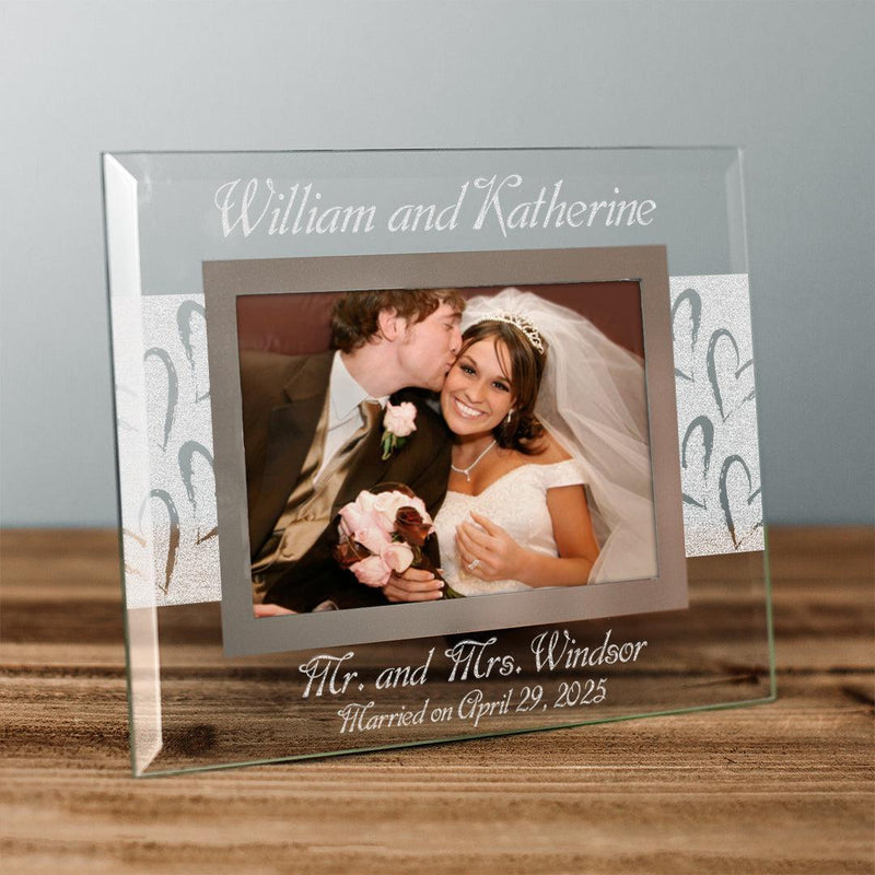 Personalized Mr. and Mrs. 4x6 Glass Frame -