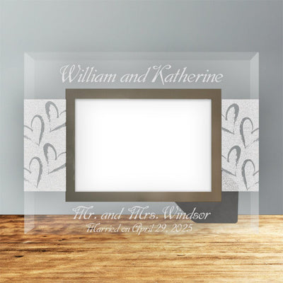 Personalized Mr. and Mrs. 4x6 Glass Frame -