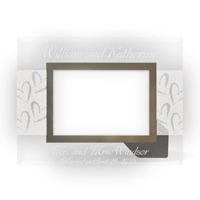 Personalized Mr. and Mrs. 4x6 Glass Frame -