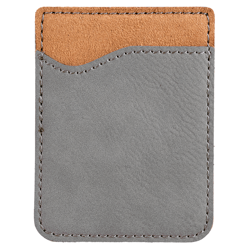 Personalized Leather Phone Wallets - Gray - Completeful