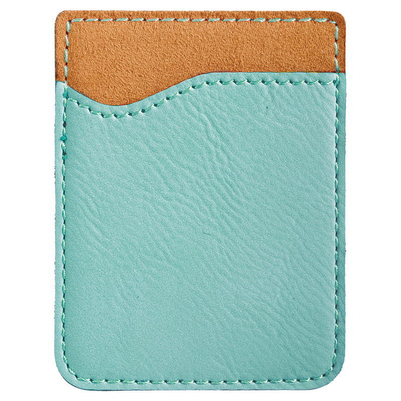Personalized Leather Phone Wallets - Teal - Completeful