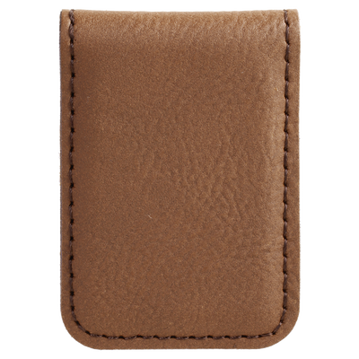 Personalized Leather Money Clip - Dark Brown