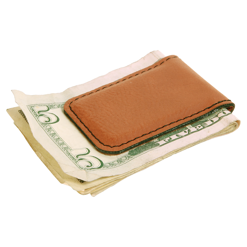 Personalized Leather Money Clip -