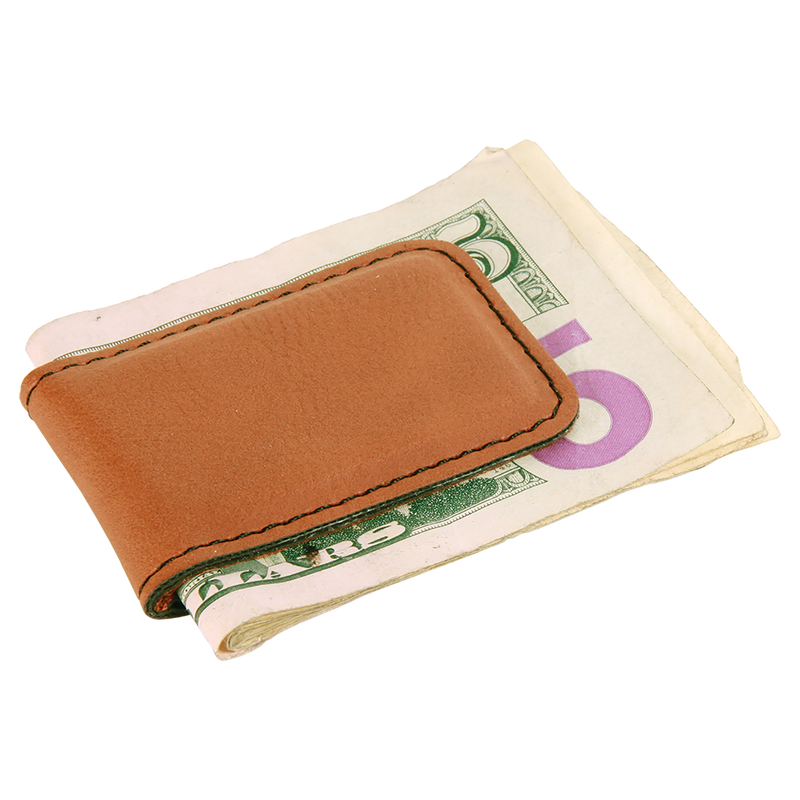 Personalized Leather Money Clip -