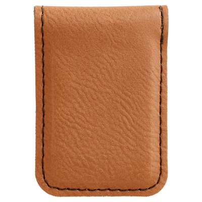 Personalized Leather Money Clip - Rawhide