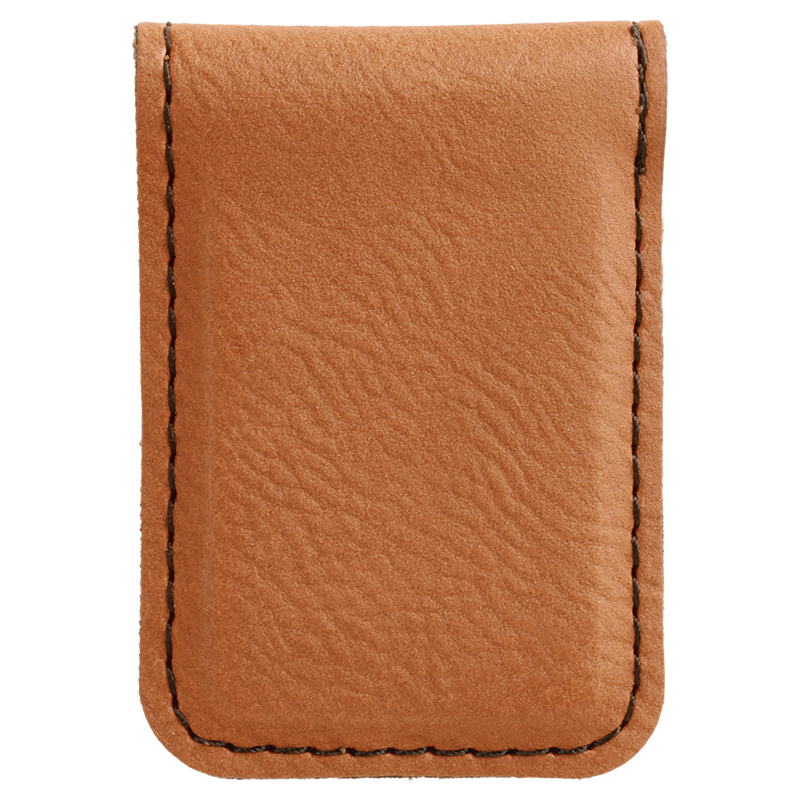 Personalized Leather Money Clip - Rawhide