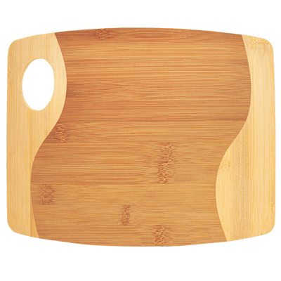 Personalized Bamboo Two Tone Cutting Board with Handle -