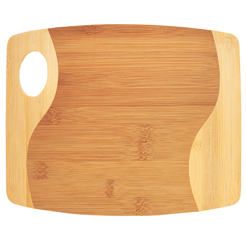 Personalized Bamboo Two Tone Cutting Board with Handle -
