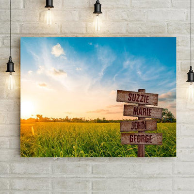 Personalized Grassland Sunset Premium Canvas -