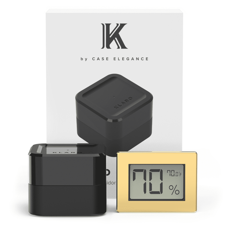 Klaro Valet - Smart Humidor - Gold Finish (Belmont, Luca Black)