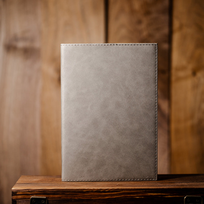 Personalized Grey Vegan Leather Journals -