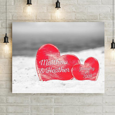 Personalized Silhouette Of Love Premium Canvas -