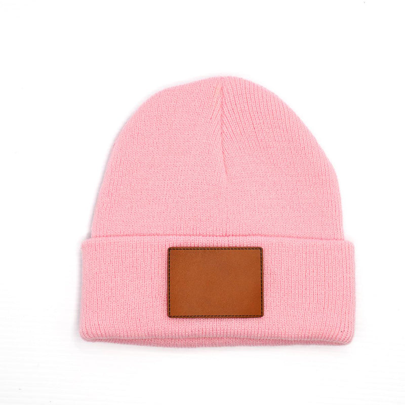 Personalized Kids Knit Beanies - Light Pink