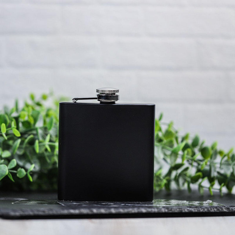 Personalized Matte Black Flask Set with Shot Glasses -  - Completeful