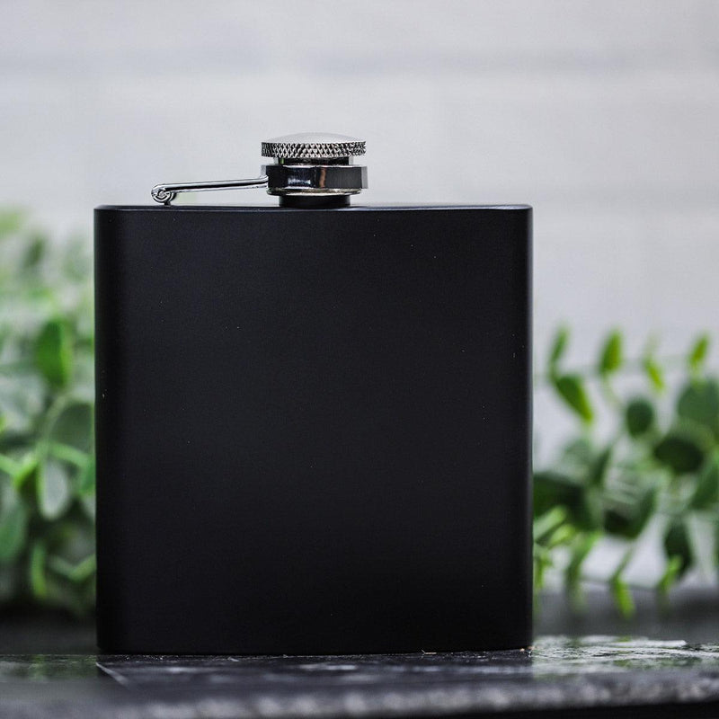Personalized Matte Black Flask Set with Shot Glasses -  - Completeful