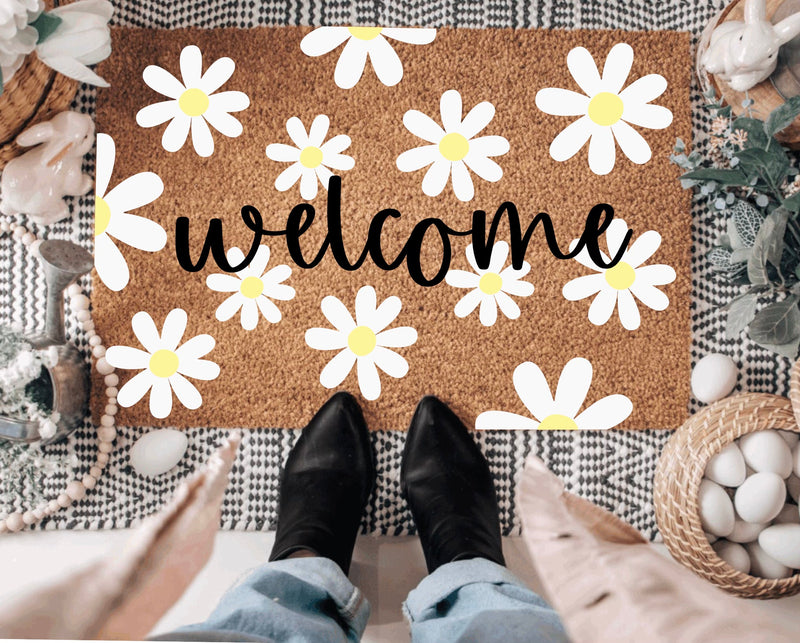 Welcome - Daisy Pattern -  - The Doormat Company