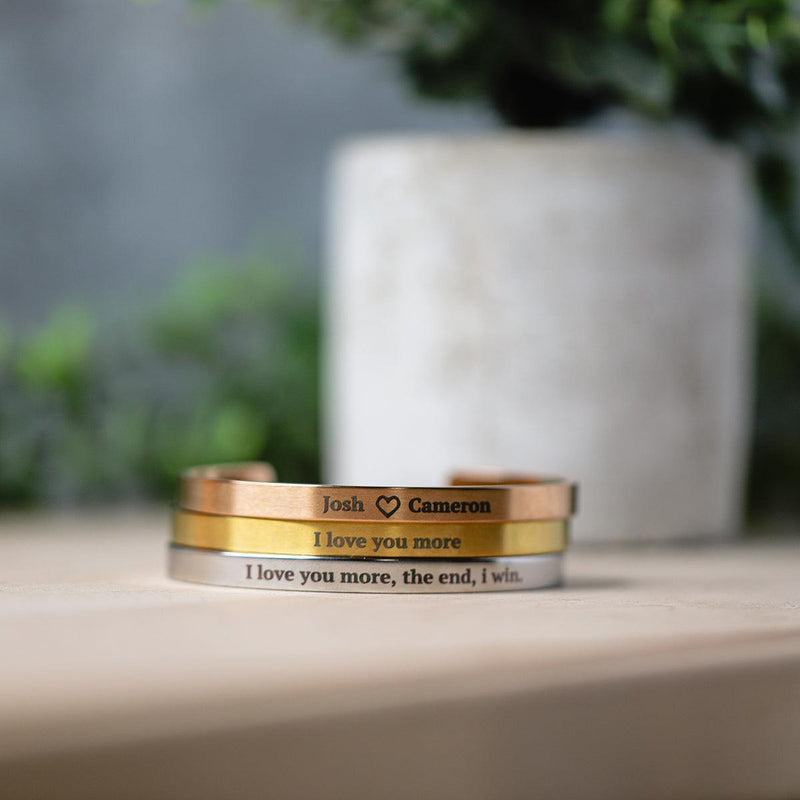 Engraved Cuff Bracelets - Custom Message -