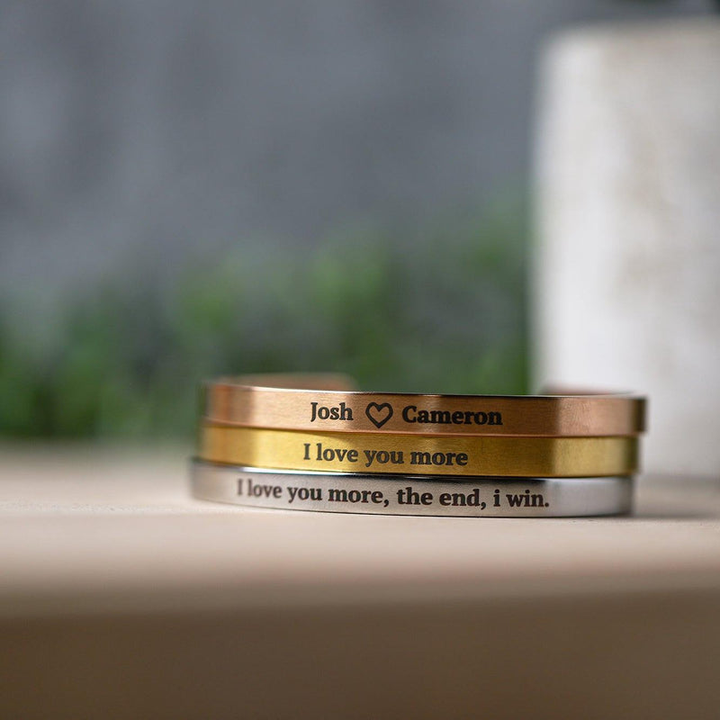 Engraved Cuff Bracelets - Custom Message -