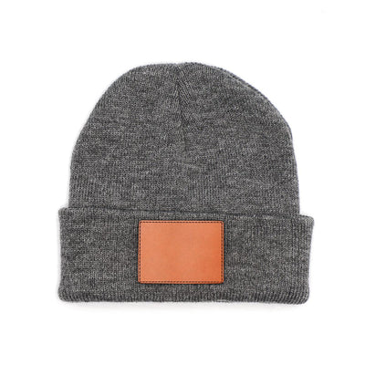 Personalized Kids Knit Beanies - Heather Gray