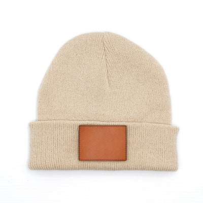 Personalized Kids Knit Beanies - Tan