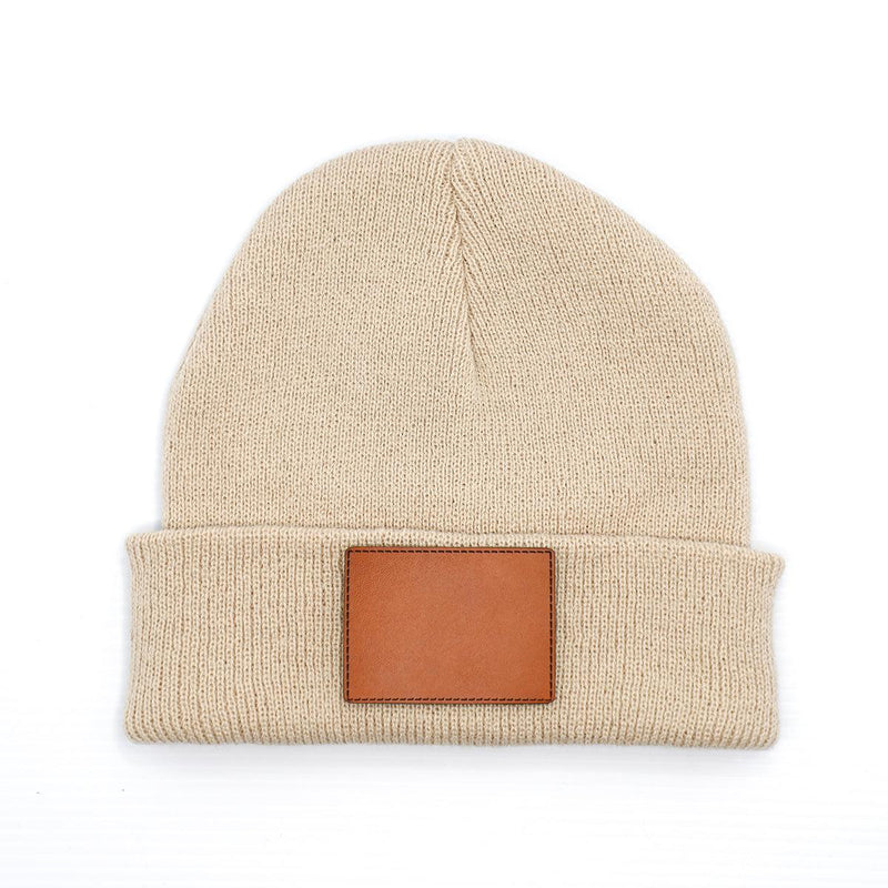 Personalized Kids Knit Beanies - Tan