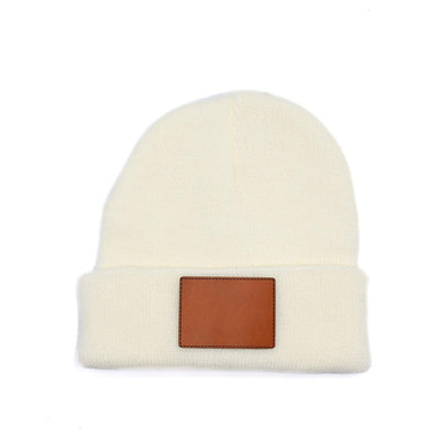 Personalized Kids Knit Beanies - White