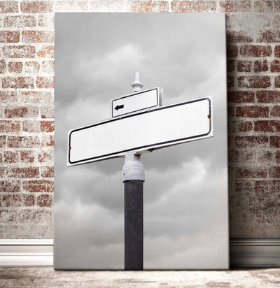 Personalized Dad Established + Kid Birth Date + Name Street Sign Canvas Wall Art -