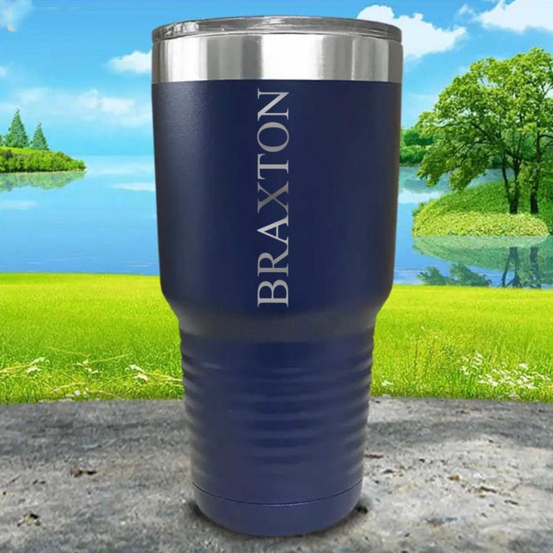Personalized Laser Engraved Tumbler with Vertical Names or Custom Text - 30oz. / Black - Lazerworx