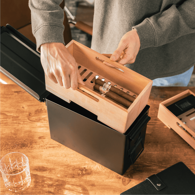 The Smoke Can - Black 50 Cal Humidor -