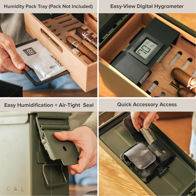The Smoke Can - Green 50 Cal Humidor -