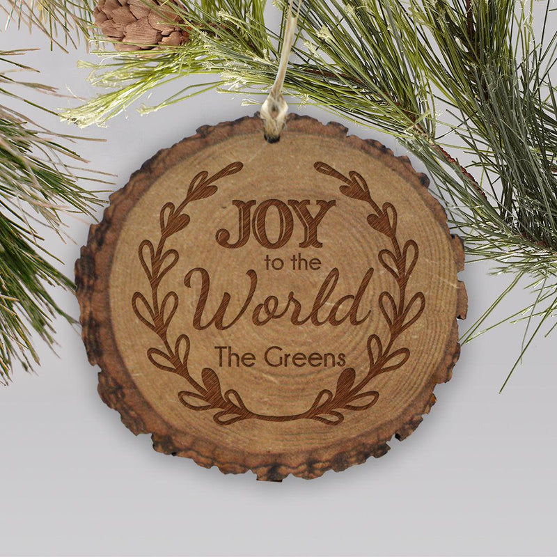 Personalized Joy to the World Wood Ornament -