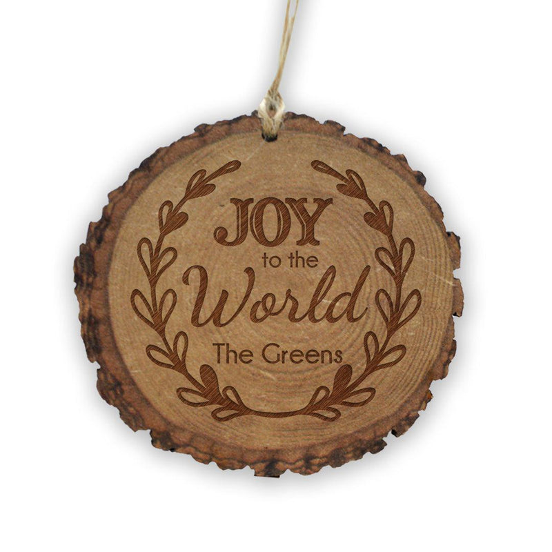Personalized Joy to the World Wood Ornament -
